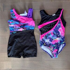 Danskin Colorful Gymnastics Leotards with Rhinestones